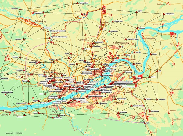 Сеть пунктов. Пункты опорной геодезической сети. Схема расположение пунктов ГГС.